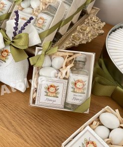 Kolonya , Çikolata , Badem Şekeri Hediyelik Kutu Seti / Ayıcık